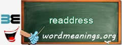 WordMeaning blackboard for readdress